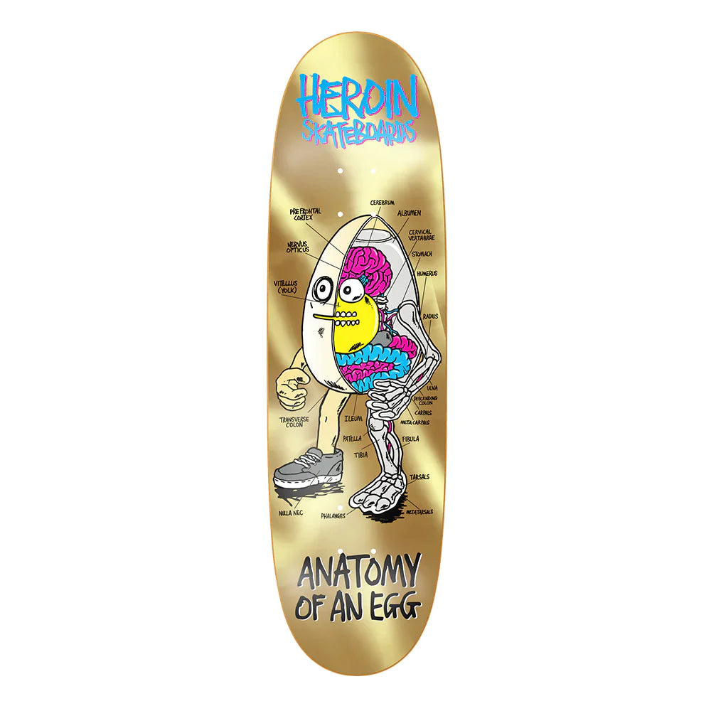 Heroin Skateboards Anatomy Egg Gold 8.75" Deck