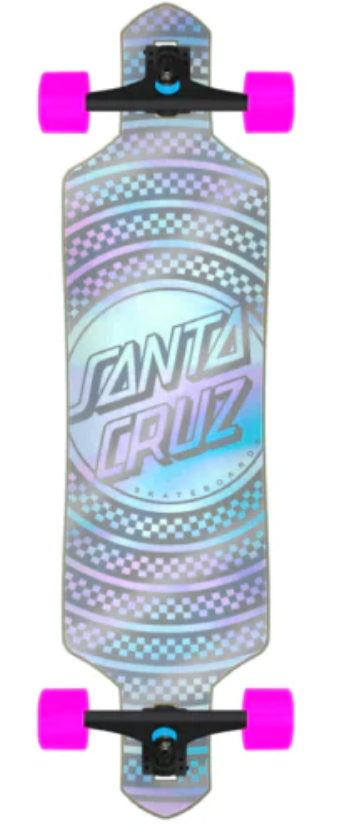 Santa Cruz Prismatic Dot Drop Through Longboard Complete 9 in